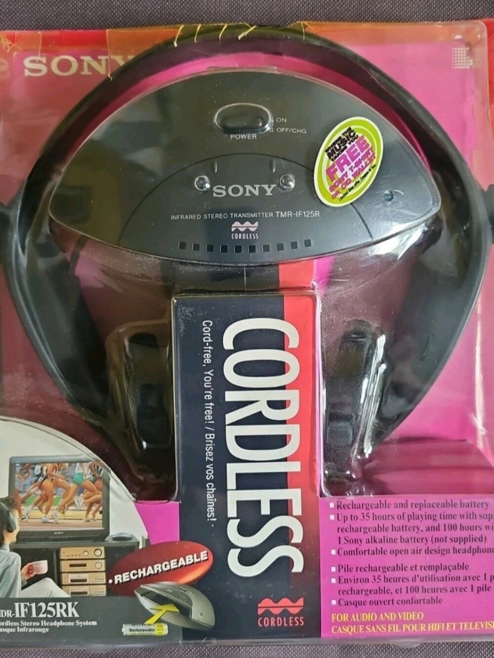 New Sony Cordless Stereo Headphone System IF125RK & Infrared Transmitter